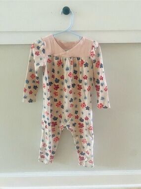 Tea Collection Riko Wrap Neck Baby Romper Snap Bottom Size 18-24 Months Pink